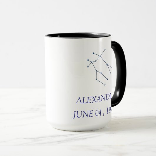 Personalized Gemini Constellation Mug - Custom Zod マグカップ (正面右)