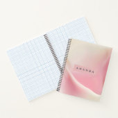 Personalized Gentle Pink Silk Wave Design ノートブック (内部)