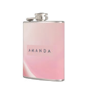 Personalized Gentle Pink Silk Wave Design フラスク (左)