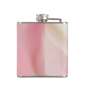 Personalized Gentle Pink Silk Wave Design フラスク (裏面)