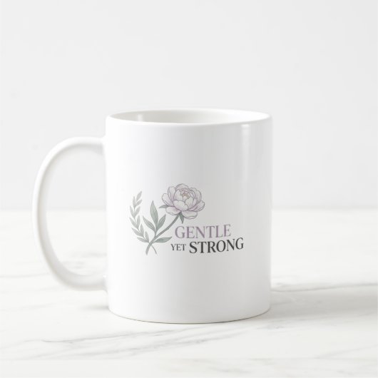 Personalized Gentle Yet Strong Nurse Botanical コーヒーマグカップ (左)