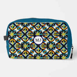 Personalized Geometric Blue Travel Bag ドップキット
