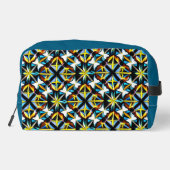 Personalized Geometric Blue Travel Bag ドップキット (裏面)