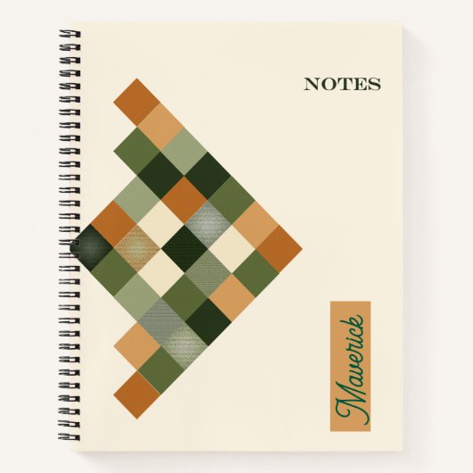 Personalized Geometric Notebook – Earth Tone ノートブック (正面)