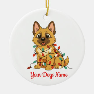 Personalized German Shepard Christmas Ornament セラミックオーナメント