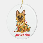 Personalized German Shepard Christmas Ornament セラミックオーナメント (左)