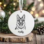 Personalized German Shepherd Dog Christmas セラミックオーナメント
