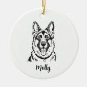 Personalized German Shepherd Dog Christmas セラミックオーナメント (正面)