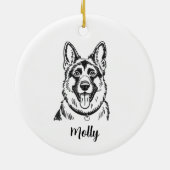 Personalized German Shepherd Dog Christmas セラミックオーナメント (裏面)
