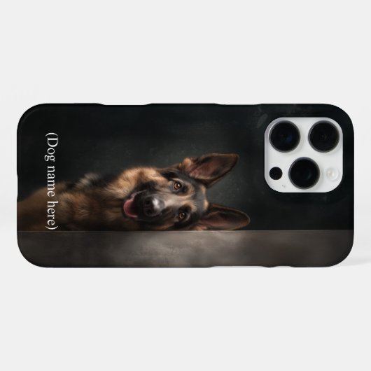 Personalized German Shepherd Portrait iPhoneケース (裏面横)