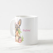 Personalized German Shepherd Puppy Easter コーヒーマグカップ (正面左)