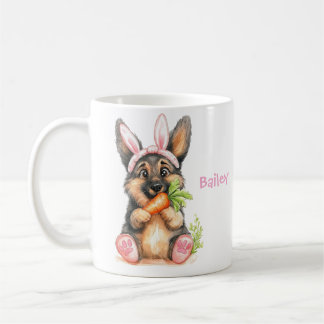 Personalized German Shepherd Puppy Easter コーヒーマグカップ