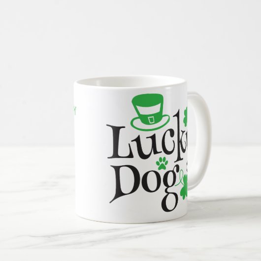 Personalized German Shepherd St. Patty's Day コーヒーマグカップ (正面右)