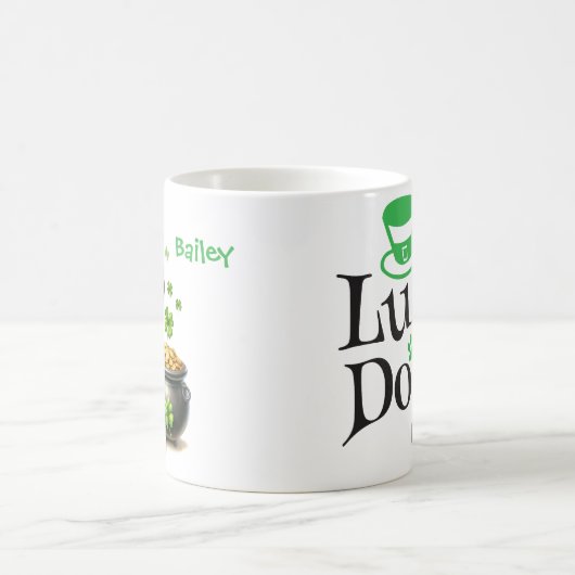 Personalized German Shepherd St. Patty's Day コーヒーマグカップ (中央)
