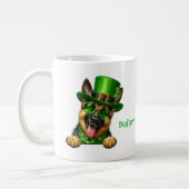 Personalized German Shepherd St. Patty's Day  コーヒーマグカップ (左)