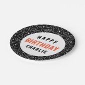 Personalized Ghosts Kids Halloween Birthday ペーパープレート (アングル)
