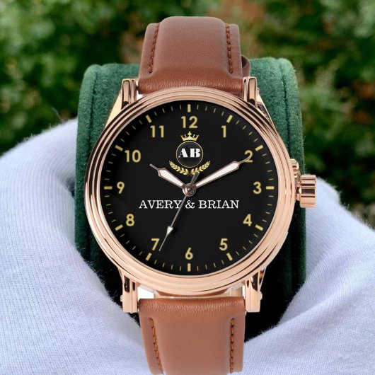 Personalized Gift Custom couple monogram 腕時計