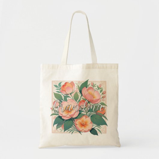 Personalized Gift For Grandma, Canvas Grandma Tote トートバッグ (正面)