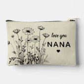 Personalized Gift For Nana Floral Wildflowers アクセサリーポーチ (裏面)