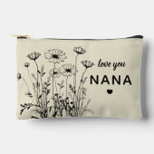 Personalized Gift For Nana Floral Wildflowers アクセサリーポーチ (正面)