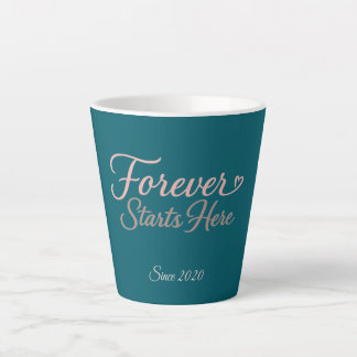 Personalized gift with the date the relationship カフェラテマグ