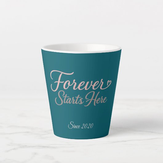 Personalized gift with the date the relationship  カフェラテマグ (正面)