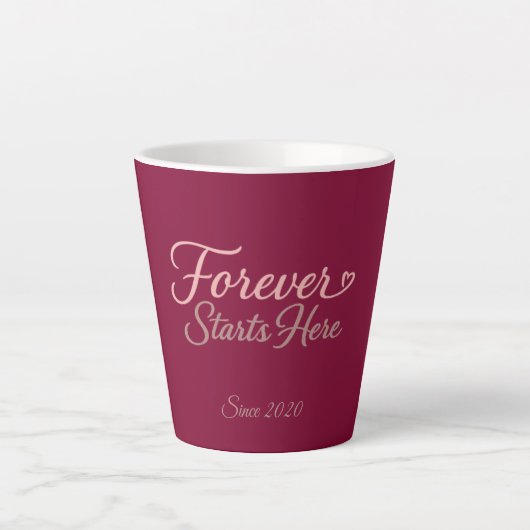 Personalized gift with the date the relationship  カフェラテマグ (正面)