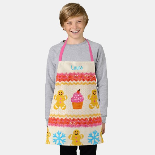 Personalized Gingerbread Baking Apron エプロン (着用した状態)