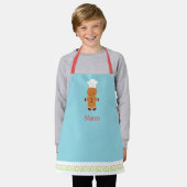 Personalized Gingerbread Chef Kids Apron エプロン (着用した状態)