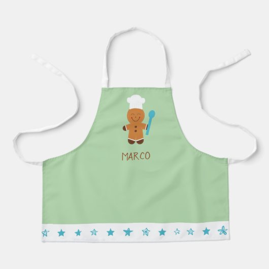 Personalized Gingerbread Chef Kids Apron エプロン (正面)