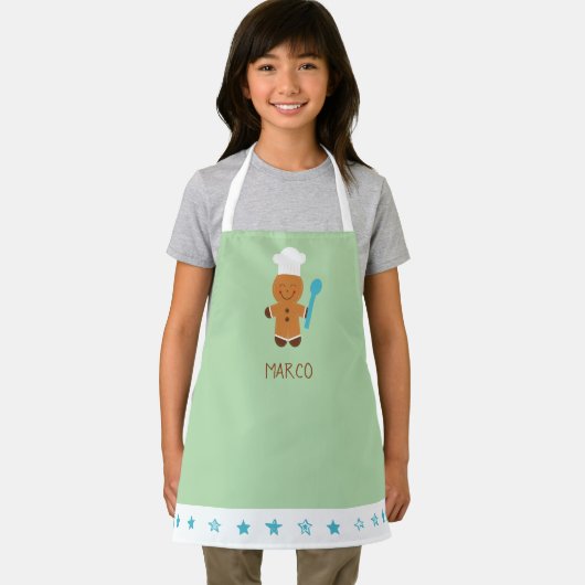 Personalized Gingerbread Chef Kids Apron エプロン (インサイチュ)