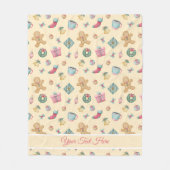 Personalized Gingerbread Christmas Fleece Blanket フリースブランケット (正面)