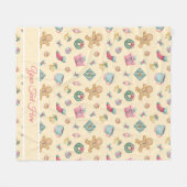Personalized Gingerbread Christmas Fleece Blanket フリースブランケット (正面(横))