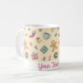 Personalized Gingerbread Christmas Mug コーヒーマグカップ (正面左)