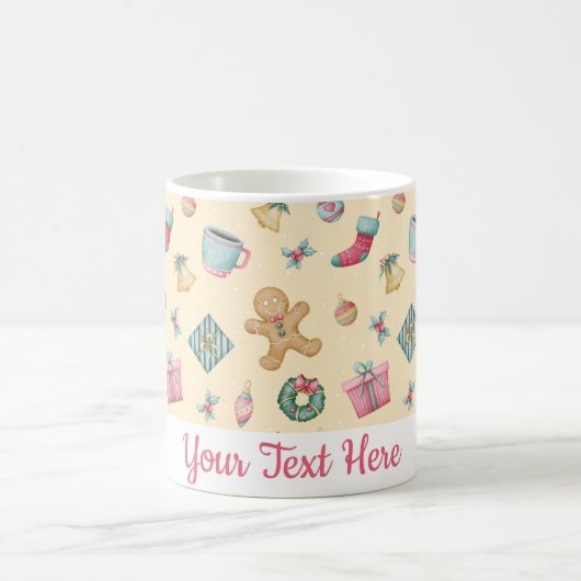 Personalized Gingerbread Christmas Mug コーヒーマグカップ (中央)