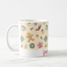 Personalized Gingerbread Christmas Mug コーヒーマグカップ