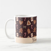 Personalized Gingerbread Christmas Mug コーヒーマグカップ (左)