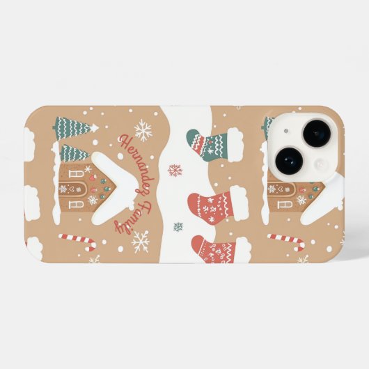 Personalized Gingerbread Christmas Phone Case iPhoneケース (裏面横)