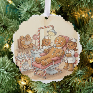 Personalized Gingerbread Dentist Christmas Card オーナメントカード