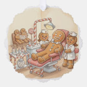 Personalized Gingerbread Dentist Christmas Card オーナメントカード (正面)
