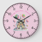 Personalized Gingerbread House Wall Clock ラージ壁時計 (正面)
