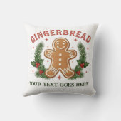 Personalized Gingerbread Man Christmas クッション (裏面)