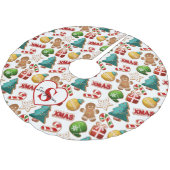 Personalized Gingerbread Man Christmas Treats ブラッシュドポリエステルツリースカート (アングル)
