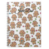 Personalized Gingerbread Men Christmas Notebook ノートブック (正面)