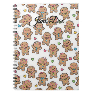 Personalized Gingerbread Men Christmas Notebook ノートブック