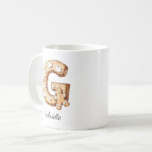Personalized Gingerbread Monogram Christmas コーヒーマグカップ (正面左)