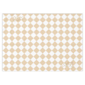 Personalized Gingham Tablecloth, White and Beige テーブルクロス (正面(横))