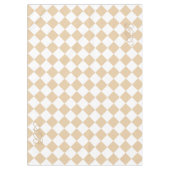 Personalized Gingham Tablecloth, White and Beige テーブルクロス (正面)