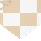 Personalized Gingham Tablecloth, White and Beige テーブルクロス (アングル)