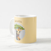 Personalized Giraffe in the Savanna Mug コーヒーマグカップ (正面左)